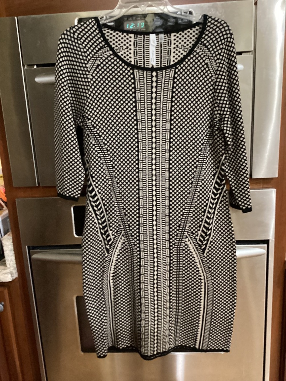 Like New Black Tan Sweater Dress PM
